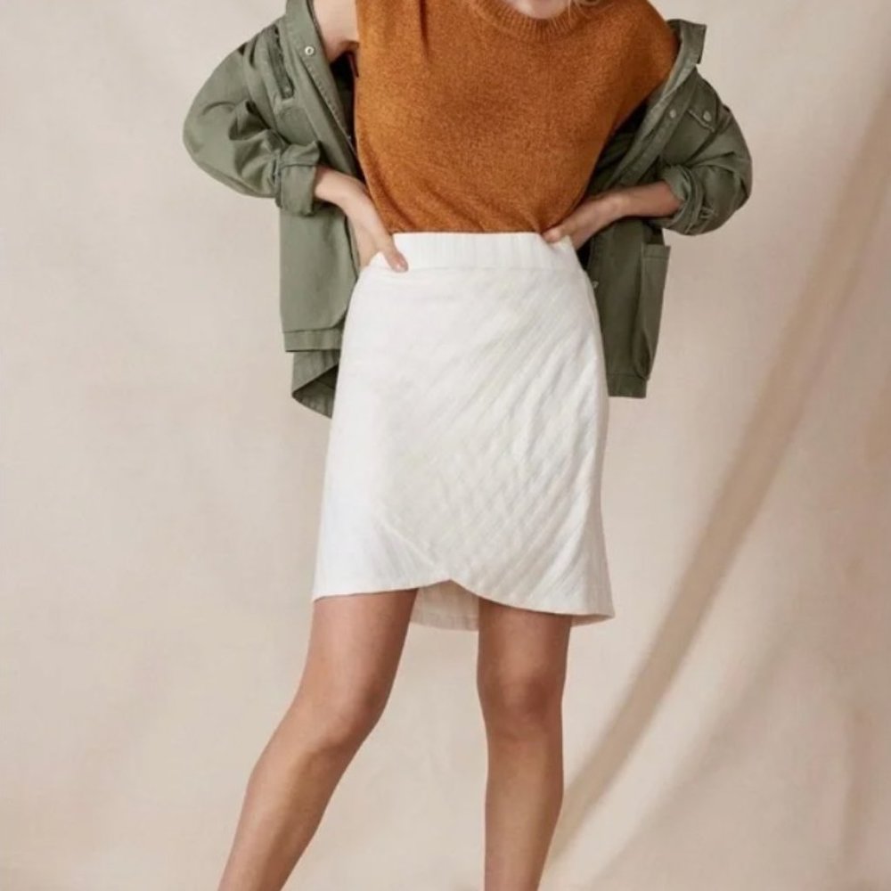 Anthropologie Cream Brunswick Knit Mini Skirt